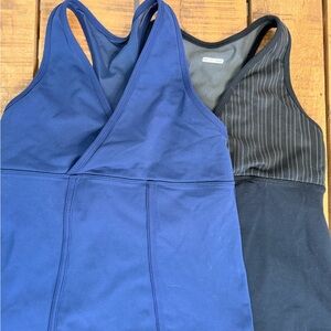 lululemon athletica Blue and Black Tops